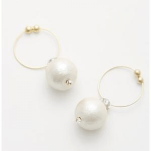 raffia 【CA2560-60】CARUTINA /Pearl hoop earring