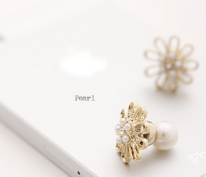 raffia 【JC1707】Jewel Casket / Magnet earring flower×pearl