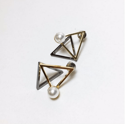 Pink Owl Bijou サンカクツートンピアス
