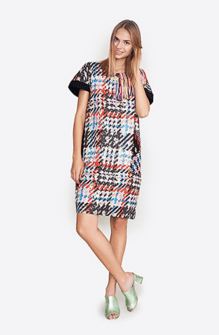 TSUMORI CHISATO Big Check Diamond Embroidered Dress