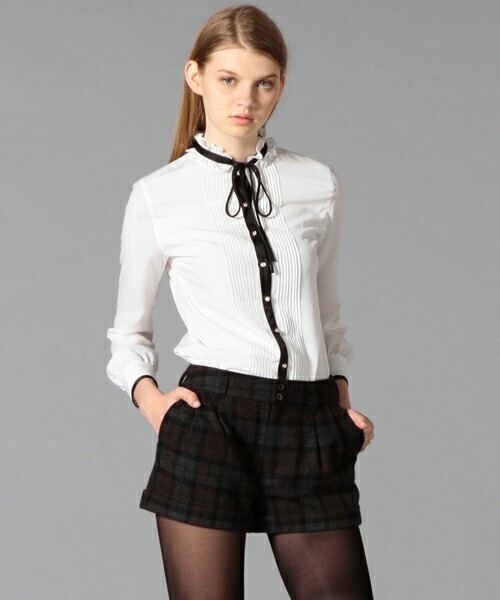 GUILD PRIME 【GUILD PRIME】WOMENS ピンタックリボンブラウス