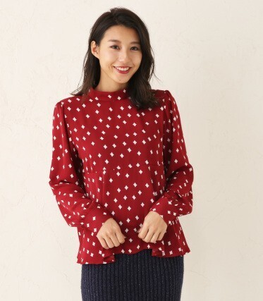 Avan Lily ダイヤドットペプラムブラウス