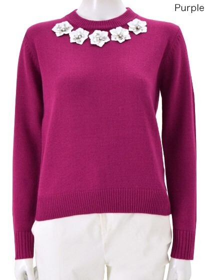 Chesty Flower Motif Knit