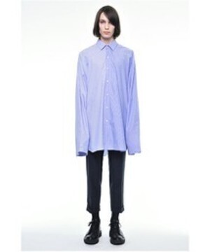 DRESSEDUNDRESSED XXL PINSTRIPE COLOR BLOCK SHIRT