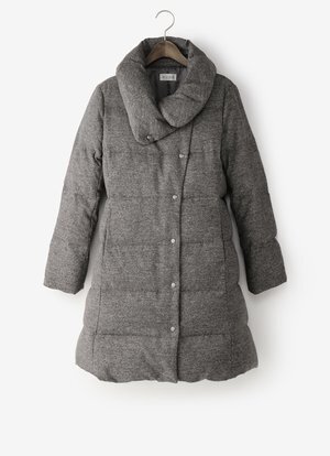 PLST エステル起毛ビッグカラーダウンコート