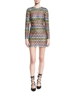 MARC JACOBS Heart & Star-Embellished Long-Sleeve Sheath Dress