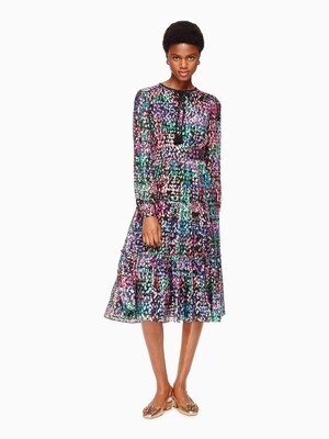 kate spade new york MAKE MAGIC METALLIC MULTI DOT DRESS