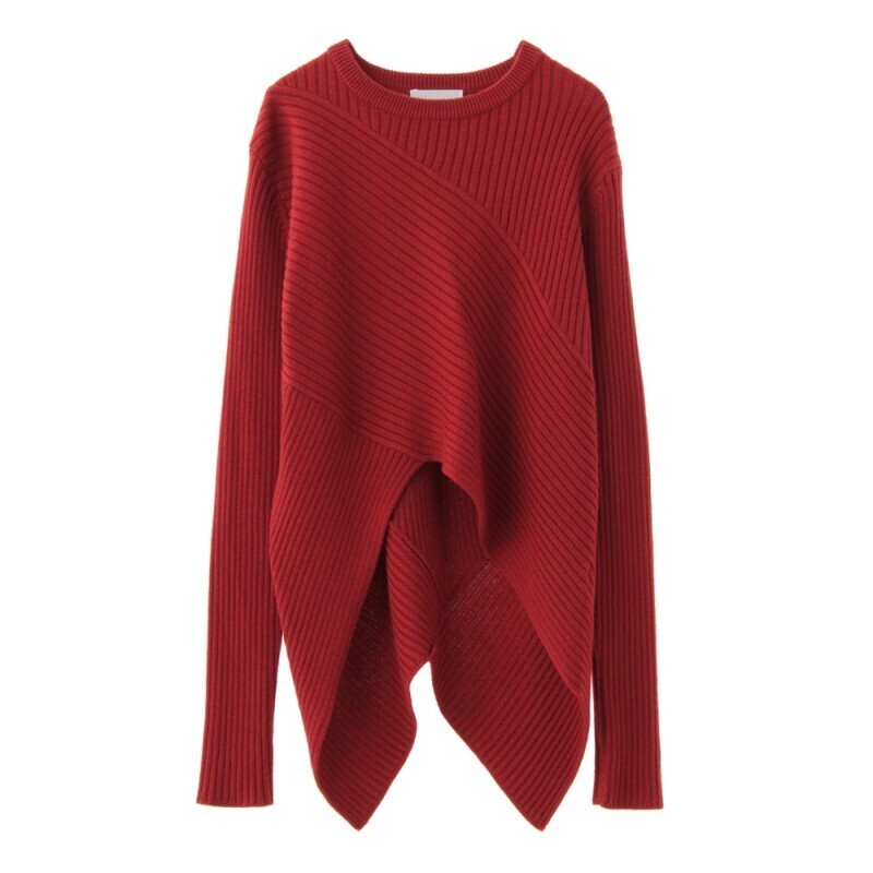CLANE IRREGULAR HEM KNIT TOPS