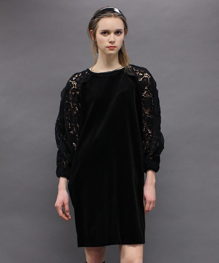t.yamai paris Gorgeous　Velor　レーススリーブドレス
