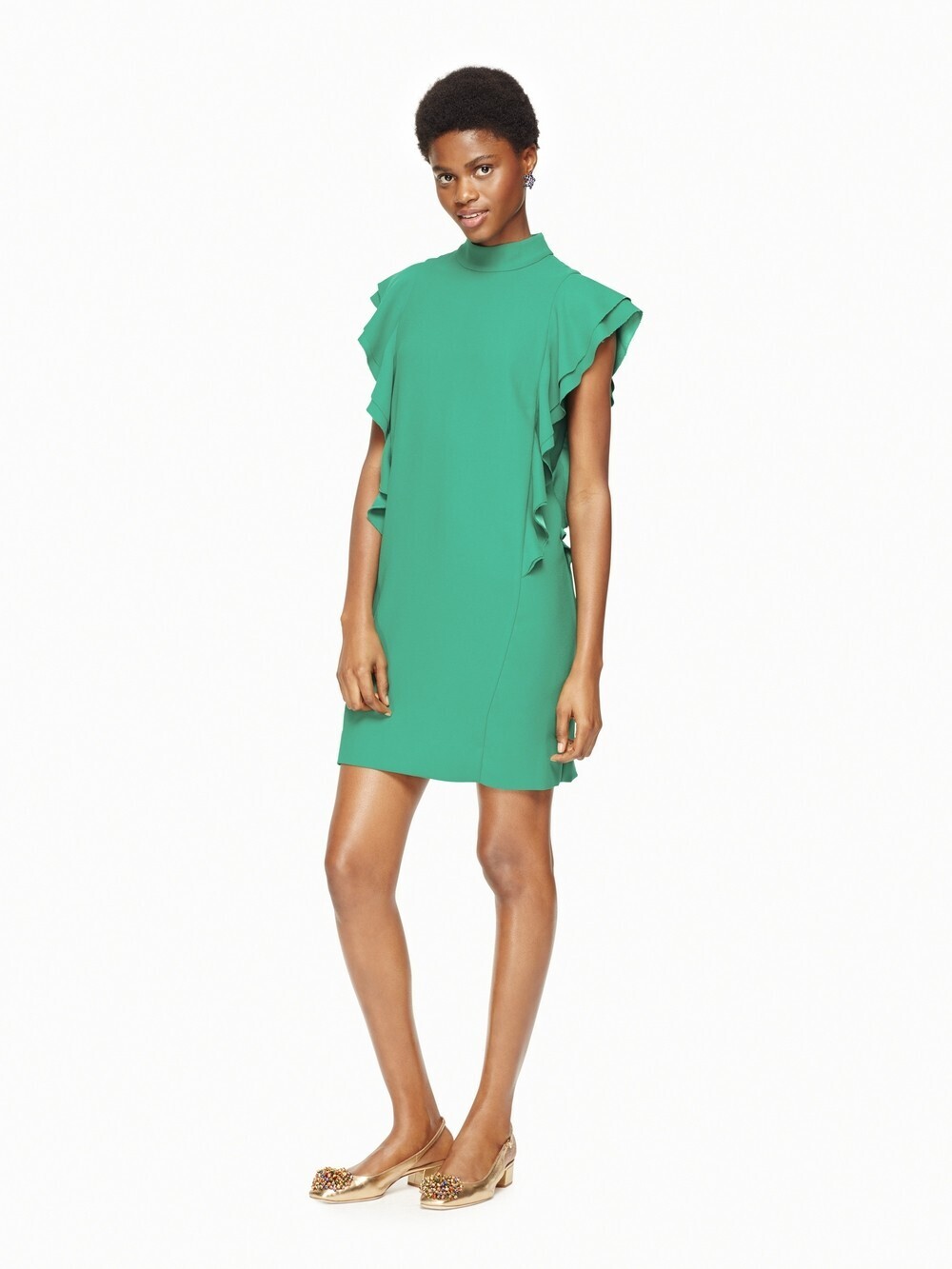 kate spade new york MAKE MAGIC SATIN CREPE FLUTTER SLEEVE DRESS