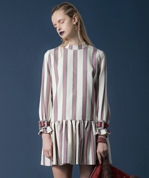 PAMEO POSE PAJAMA STRIPE DRESS