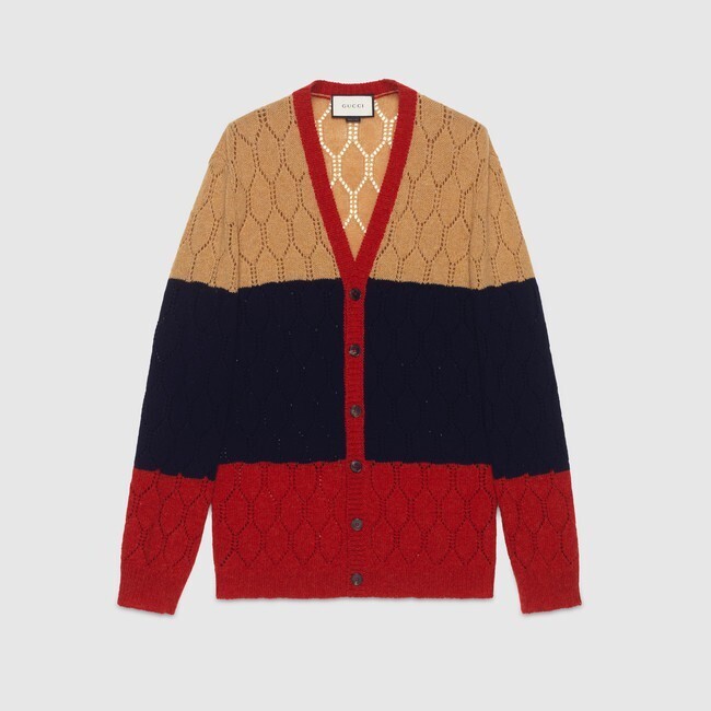 GUCCI ウール レース ニット カーディガン