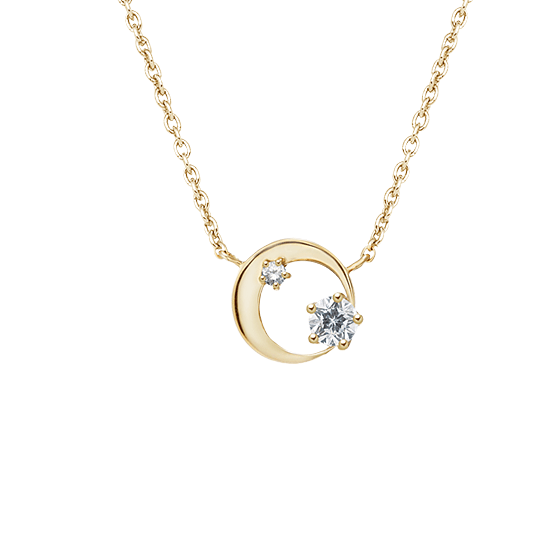 festaria 「アリュメトワール」 K10イエローゴールド Wish upon a starダイヤモンドネックレス (0.084ct)