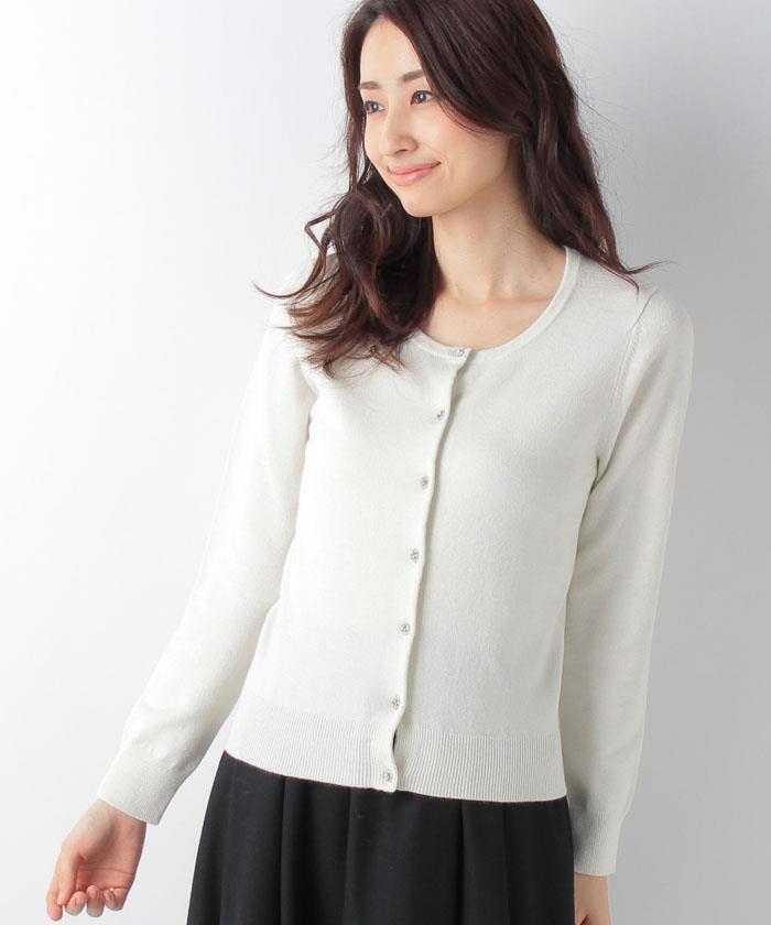 LAISSE PASSE ビジューボタンカーディガン