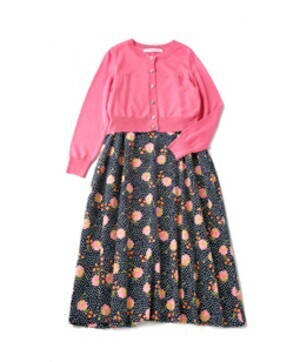 Jane Marple Knit Juniper trompe l'oeil onepiece