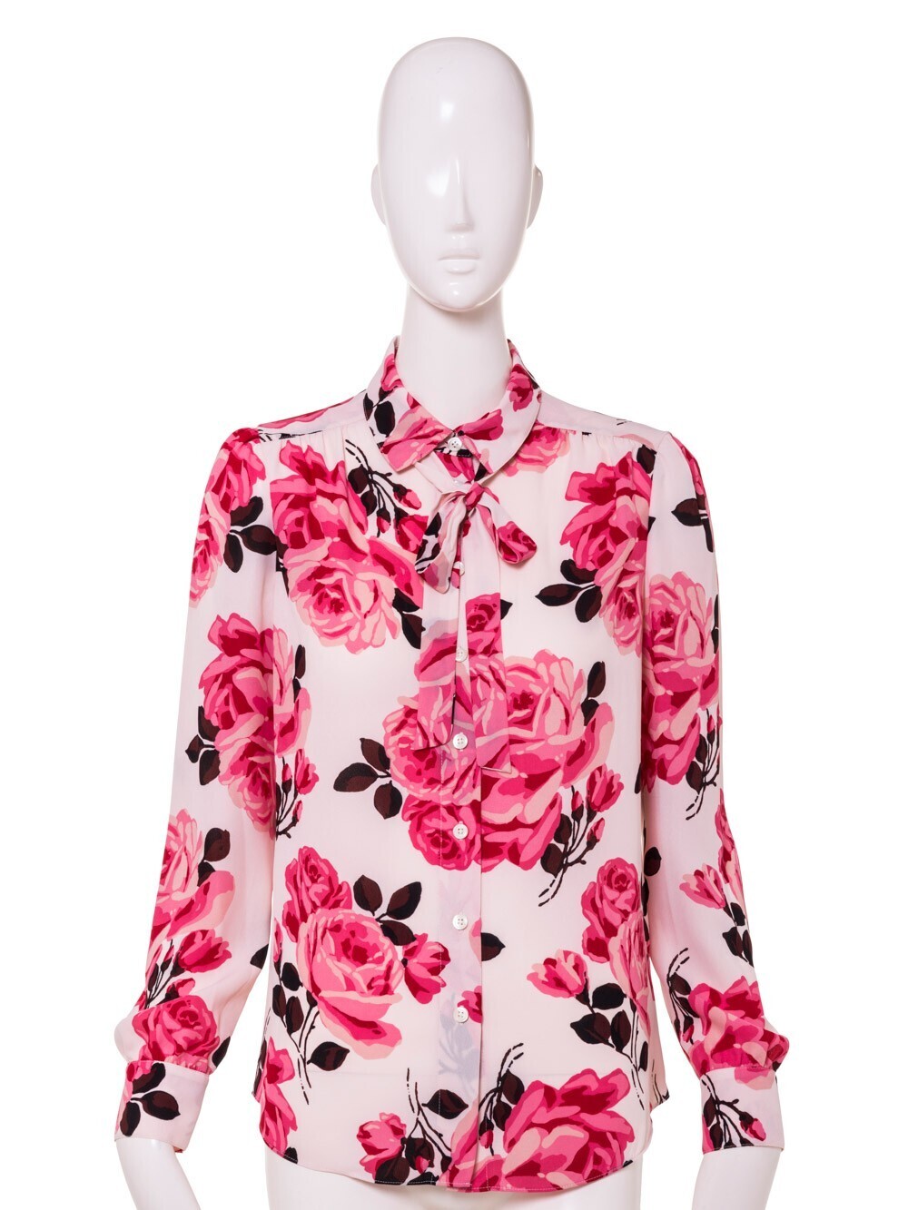 kate spade new york RAMBLING ROSES ROSA TIE NECK SHIRT