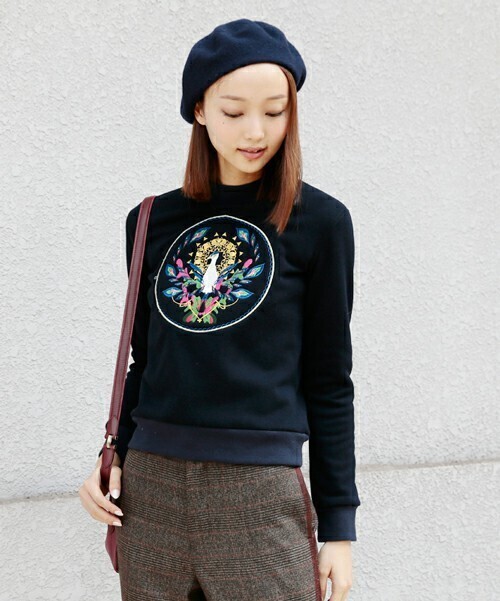 AMERI PEACOCK HINECK SWEAT TOP