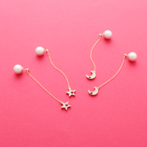 raffia 【JC2506/2507 】JewCas2016A/W　Moon&Star Backcatch pierce