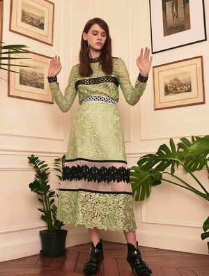 Whole9yards MINT GUIPURE LACE TOP