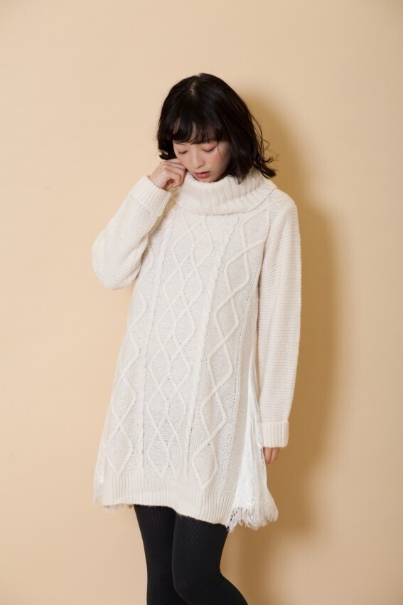 OLIVE des OLIVE サイドレースニットワンピース