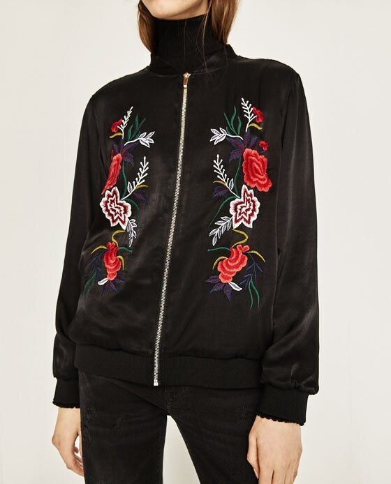 ZARA フローラルボンバージャケット