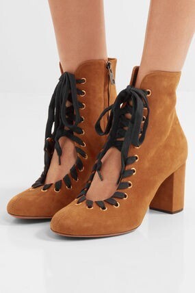 Chloé Suede lace-up boots
