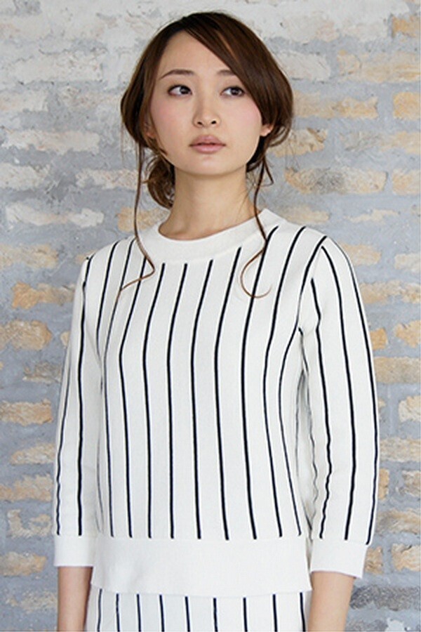 yangany ストライプニットプルオーバー