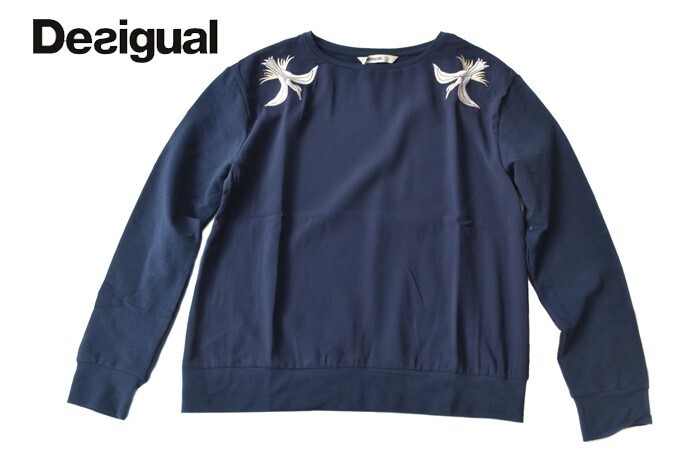 Desigual 刺繍ニット 薄手スウェットトップス