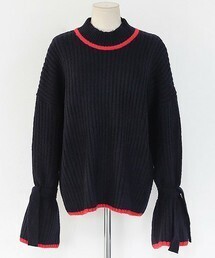 DHOLIC ラインポイントスリーブストラップニットプルオーバー