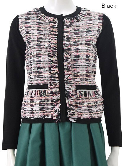 Chesty Fringe Tweed Cardigan