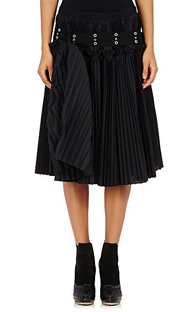 sacai Belt-Detailed Pleated Skirt