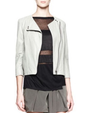 Helmut Lang Oxum Collarless Leather Jacket