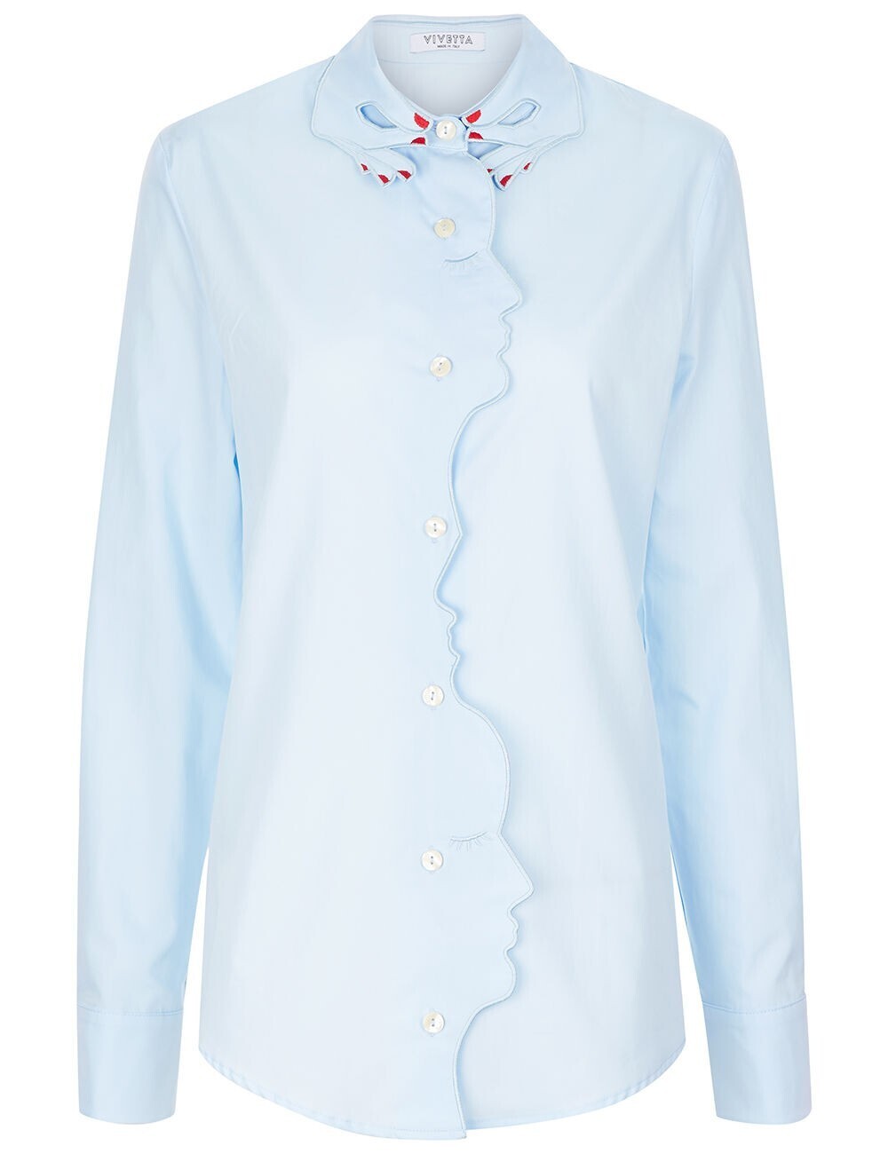 VIVETTA Blue Hand Collar Face Shirt