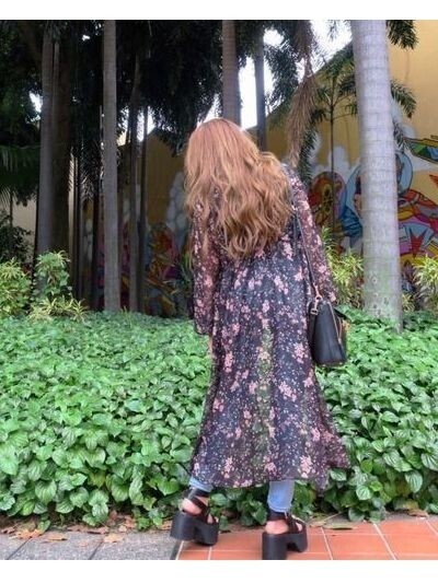 ENVYM ｖｉｎｔａｇｅ ｒｏｓｅ ロングガウン