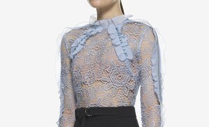 Self-Portrait cutout floral top