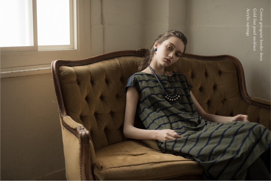 STELLA CIFFON Cotton grosgrain border dress