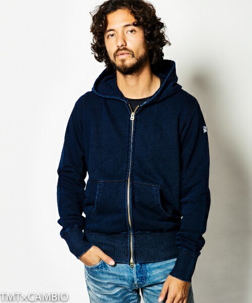 TMT INDIGO FRENCH TERRY ZIP PARKA