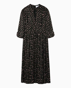 mame Flower Motif Pleated Dress