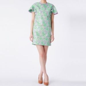 MSGM Metallic floral jacquard dress