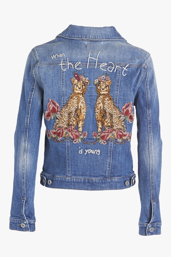 ottod'Ame GIACCA DENIM CON RICAMO SUL RETRO