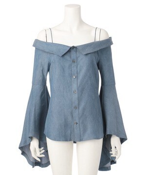 G.V.G.V. DENIM OFF SHOULDER BLOUSE