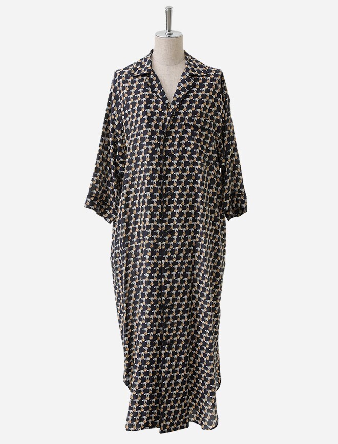 beautiful people circus bear print long shirt dress