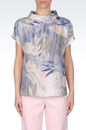 EMPORIO ARMANI 羽二重シルク製トップス