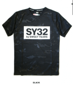 SY32 by SWEET YEARS 【6640】エンボスカモボックスロゴTシャツ