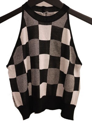 Honey mi Honey Gingham american sleeve knit