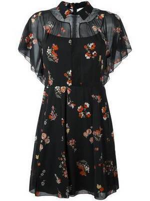 RED VALENTINO フローラル柄 シアーデイドレス