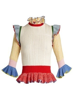 Alexander McQueen Peplum-hem wool and silk-blend sweater