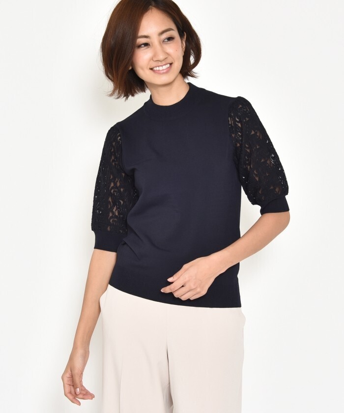 ketty 袖レースニットプルオーバー