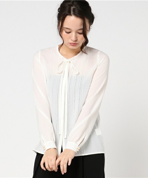 DOUBLE STANDARD CLOTHING シルクライクシフォンブラウス( CLASSY11月号掲載)