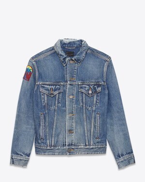 SAINT LAURENT PARIS オーバーサイズ ディストレス ジーンズジャケット